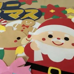 壁面　12月　「サンタとトナカイ」