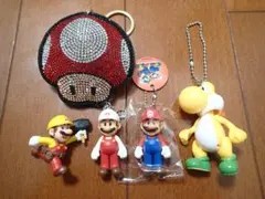スーパーマリオ　マスコット　フィギュア　キーホルダー　5点セット