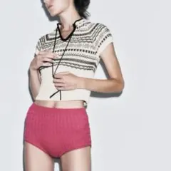 ZARA ジャガードニット トップ サマーニット