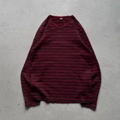 old uniqlo border l/s ボーダー ロンt 赤 紺
