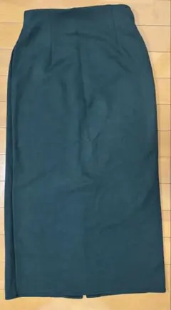ユニクロ ストレッチダブルフェイスナロースカート M グリーン