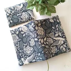 バードと花柄のブックカバー・ティシュケース付