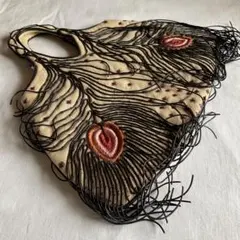 JAMIN PUESH孔雀の羽柄　刺繍バッグ【匿名配送】