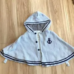 ベビーポンチョ　べべ（bebe）水色　0歳〜2歳