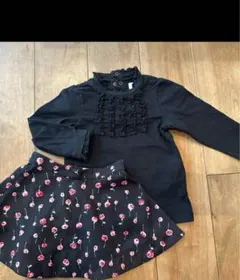 kate spade フリル付きトップスと花柄スカート