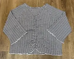 Tシャツ シャーリング 新品 カットソー ギンガムチェック