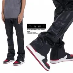 Mnml レザーフレアパンツ W34