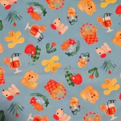 水色レトロ柄☆カットクロス