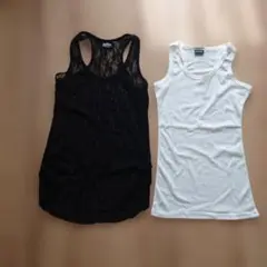 ブラック＆ホワイトタンクトップセット
