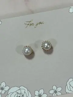 淡水パール14kgf スタッドピアス 一粒華奢ピアス