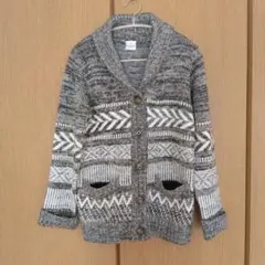 HeartMarket 幾何学模様 カーディガン 長袖 グレー系