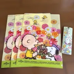 スヌーピー クリアファイル 3枚セット ボールペン付き　日本生命