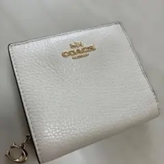 coach コーチ 二つ折り財布 ホワイト - メルカリ