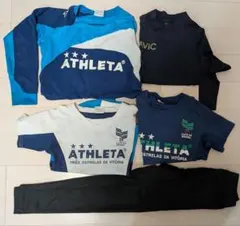 ATHLETA サッカー長袖半袖シャツ3枚、インナー2 点セット