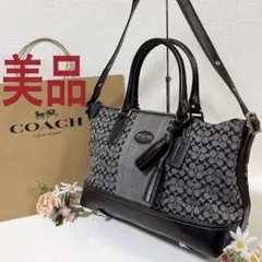 美品★コーチ ショルダーバッグ 2WAY ハンドバッグ シグネチャー チャーム付