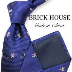 BRICK HOUSE ネクタイ ブルー 総柄 キャラクター お祭り 縁日