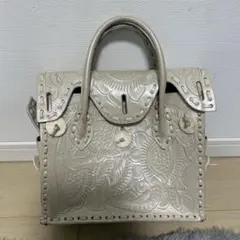 Carving Tribes レザーハンドバッグ