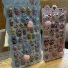 シール2点セット　おしりシール　桃シール　ラブブ　サンリオ　ディズニー