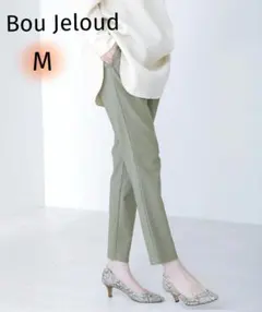 【Boujelod】スキニー　タック　美脚　カーキ　ストレッチ　ウエストゴム