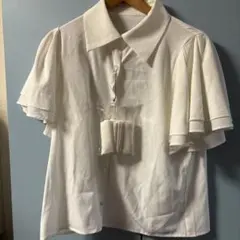 GRL フリル袖 ホワイトシャツ