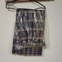 オニールオブダブリン 茶黒チェック柄 プリーツロングスカート