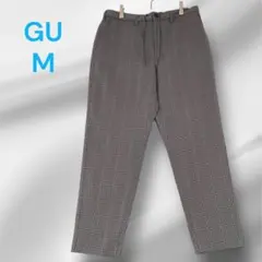 GU　ジーユー　テーパード　パンツ　グレー　M　グレンチェック　メンズ　B124