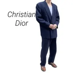 【最高級】Christan Dior レトロ　セットアップ　ダブル　成人式　紺色