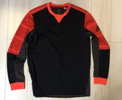 adidas 長袖シャツ climalite ブラック レッド L