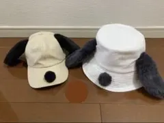 ユニバ　スヌーピー　バケハ　キャップ　麦わら