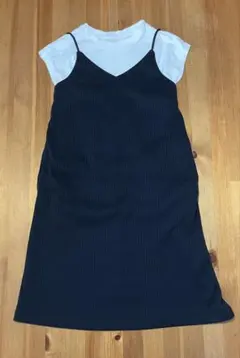 GU キャミソールワンピース 黒　Tシャツ　白　セット　130cm