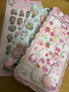 ✨新品✨ ぷくぷく 3D 立体 ステッカー キャラクター風 マシュマロ感