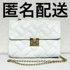SHEIN キルティング チェーン ショルダーバッグ ホワイト 白 ミニ