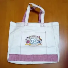 美品ディズニー Art PALミッキー&ミニー70周年記念トートバッグ ベージュ