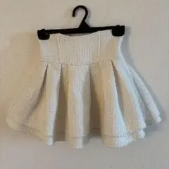 【ミシェルマカロン】美脚ホワイトツイードスカート XS