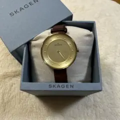 SKAGEN レディース 腕時計 ゴールド ブラウン
