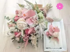 ✿春の限定SALE‼️✿濃ピンク&ホワイト/ドライフラワーブーケ*前撮り*結婚式