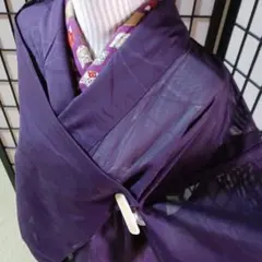 1-20 単　夏物　紫　絽　芝草のサムネイル