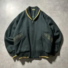 ヴィンテージ ウール ジップ グリーン ショート ブルゾン ジャケット