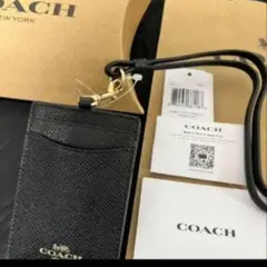 coach コーチ 定期入れ パスケース ICカード ブラック レディース 本革