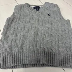 Polo Ralph Lauren グレー ケーブルニットベスト 4/4T