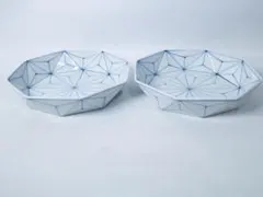 未使用 2枚セット 煮物鉢 向付 眞窯 八角皿 和食器 楕円皿 多用皿 中鉢