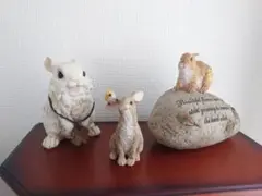 かいり♪様専用①（美品）可愛いうさぎの置き物　3点セット
