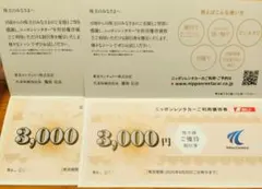 ニッポンレンタカー 利用優待券 3000×2 東京センチュリー株主優待