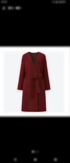 ユニクロ　ダブルフェイスノーカラーコート　Sサイズ