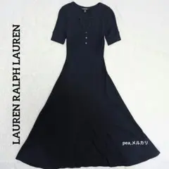 美品✨ラルフローレン リネン100%ワンピース ネイビー 内田有紀さん