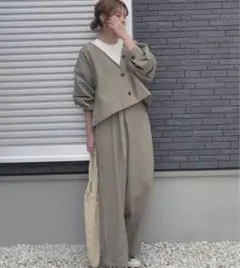 ノーカラージャケット セットアップ
