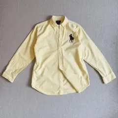 ラルフローレン　ビッグポニー　刺繡　オックスフォードシャツ　長袖　イエロー　XL