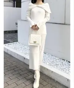 2WAYツイストニットワンピース