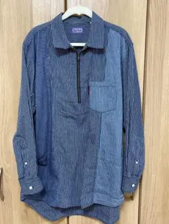 BLUE BLUE ストライプジップアップシャツ　2 Mサイズ