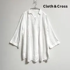 【クロス&クロス ハグオーワー】リネン　タック　チュニック　ホワイトのサムネイル